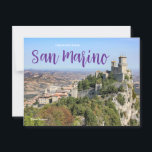 Saludos desde la postal de San Marino<br><div class="desc">Envíe saludos desde San Marino,  Italia con esta pintoresca postal de las Tres Torres.</div>