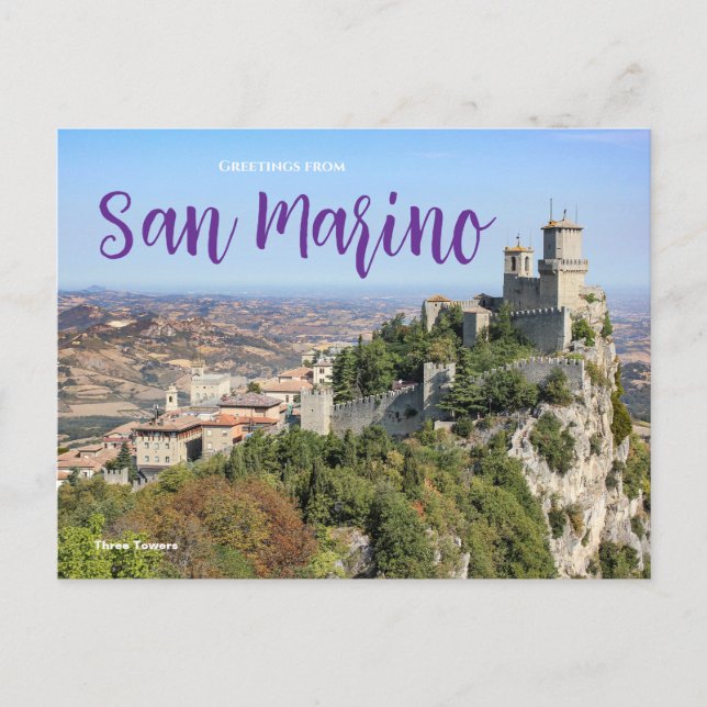 Saludos desde la postal de San Marino (Anverso)