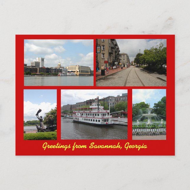 Saludos desde la postal de Savannah Georgia (Anverso)