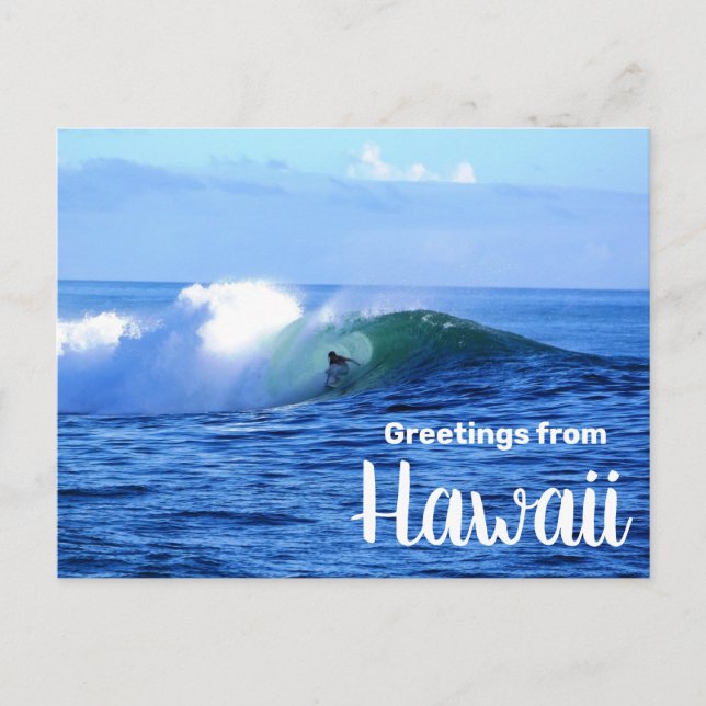 Saludos desde la postal de Surfista de Hawaii (Anverso)