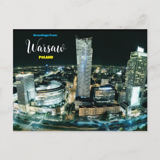 Saludos desde la postal de Varsovia Polonia (Anverso)