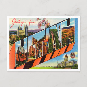 Saludos desde la postal de viaje Utah Vintage