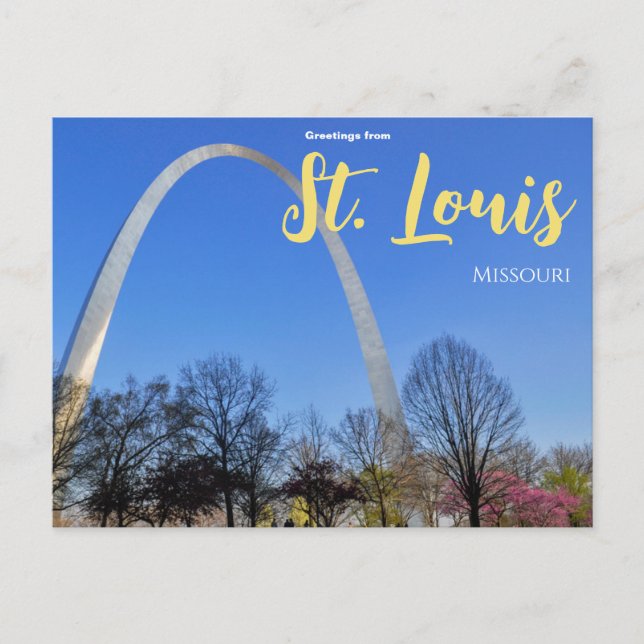 Saludos desde la postal del Arco de St. Louis Miss (Anverso)