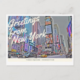 Saludos desde la postal del New York Times Square