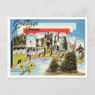 Saludos desde la postal Maryland Vintage