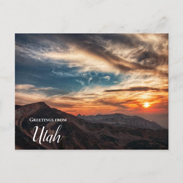 Saludos desde la postal Utah Mountain Sunset (Anverso)