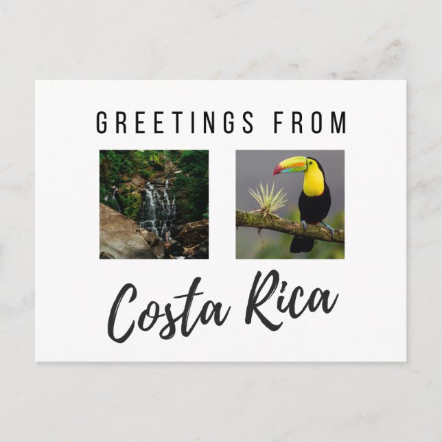 Saludos desde la tarjeta postal de Costa Rica (Anverso)
