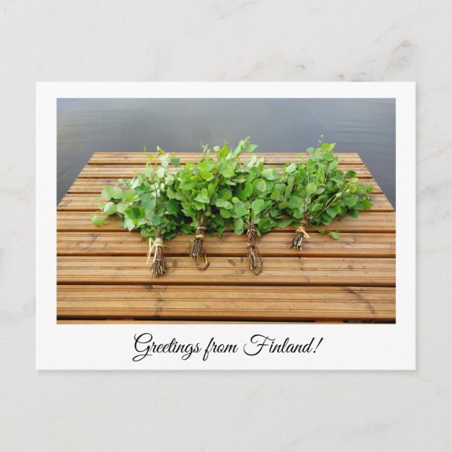 Saludos desde la tarjeta postal de la sauna finlan (Anverso)