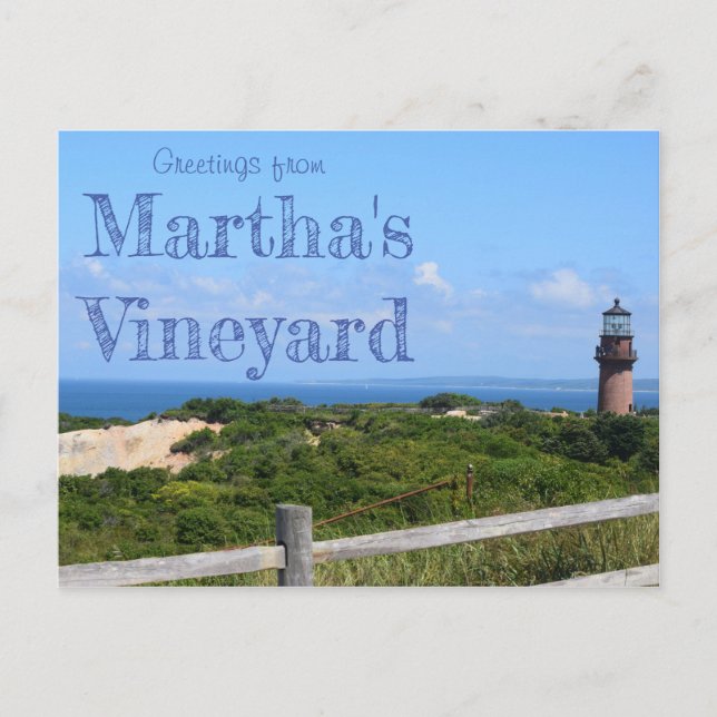 Saludos desde la tarjeta postal de Martha's Vineya (Anverso)