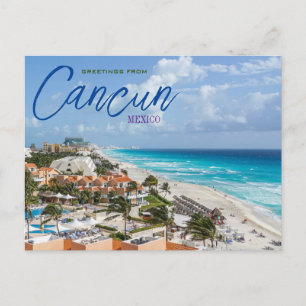 Saludos desde la tarjeta postal escénica de Cancún