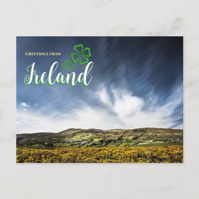 Saludos desde la tarjeta postal escénica de Irland (Anverso)