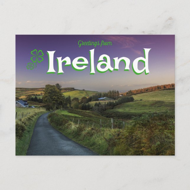 Saludos desde la tarjeta postal escénica de Irland (Anverso)