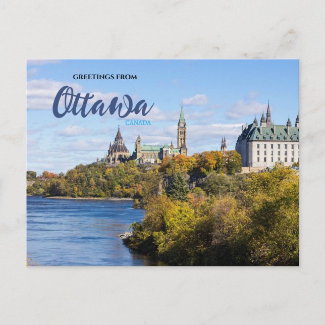 Saludos desde la tarjeta postal escénica de Ottawa (Anverso)
