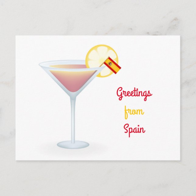 Saludos desde la tarjeta postal española de vacaci (Anverso)