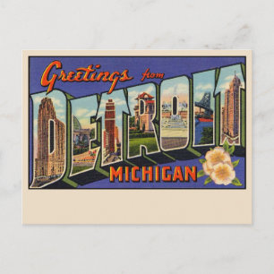 Saludos desde la tarjeta postal grande de Detroit