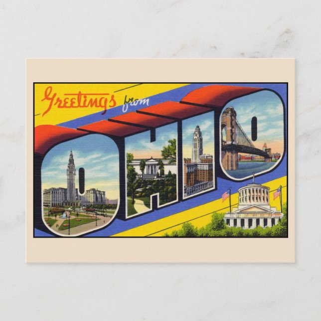 Saludos desde la tarjeta postal grande de Ohio (Anverso)