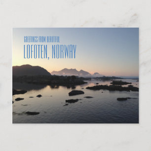 Saludos desde las Islas Lofoten, tarjeta fotográfi