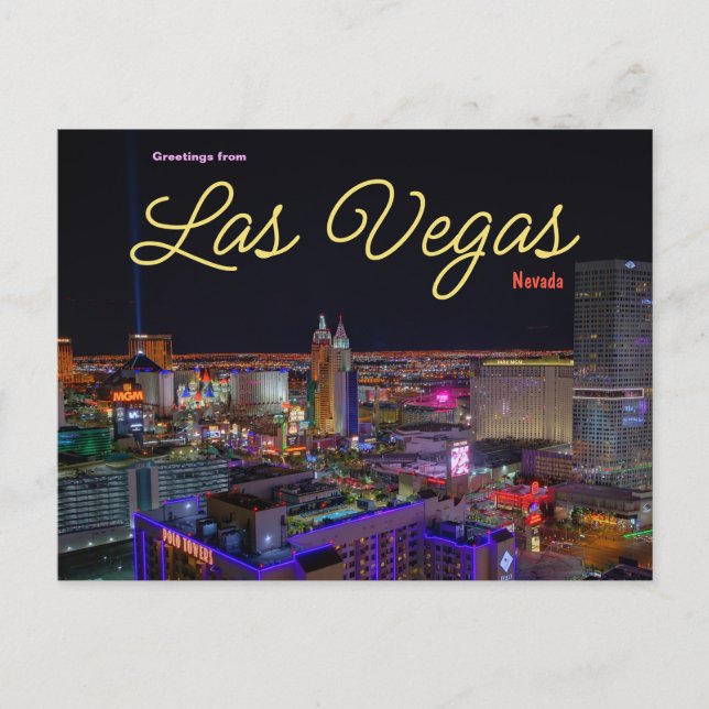 Saludos desde Las Vegas Nevada Tarjeta Postal (Anverso)