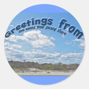 Saludos desde los Pegatinas Sunny New Jersey Shore
