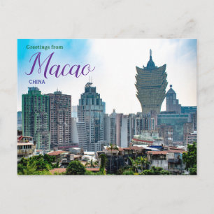 Saludos desde Macao China Tarjeta Postal