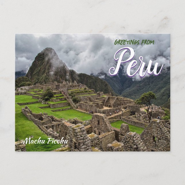 Saludos desde Machu Picchu por postal (Anverso)