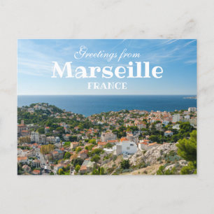 Saludos desde Marsella Francia Tarjeta postal escé
