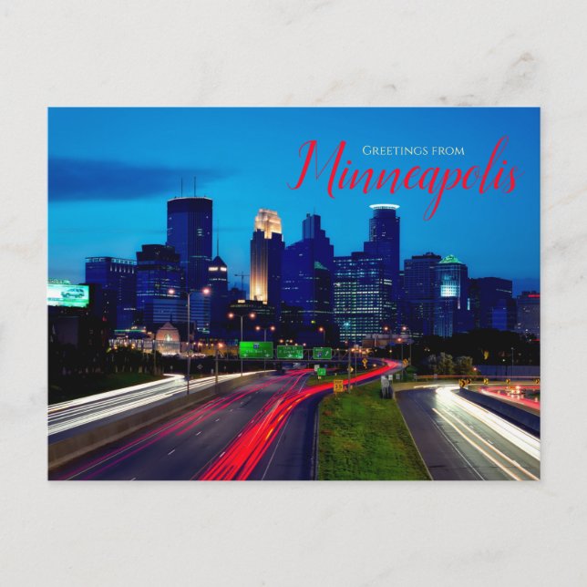 Saludos desde Minneapolis Minnesota Tarjeta Postal (Anverso)