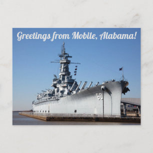 Saludos desde móvil, Alabama, postal BB-60