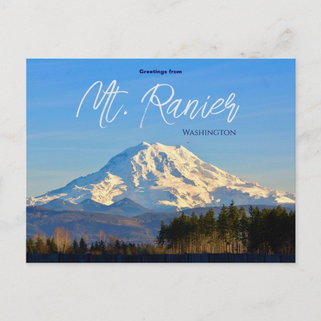 Saludos desde Mt. Ranier Tarjeta postal de Washing (Anverso)