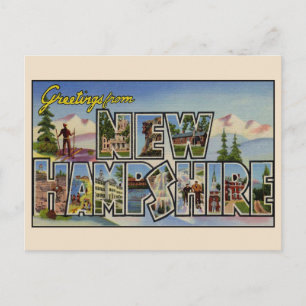 Saludos desde New Hampshire Tarjeta Postal de Letr