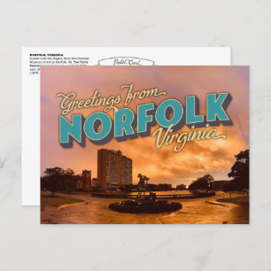 Saludos desde Norfolk, tarjeta postal VA
