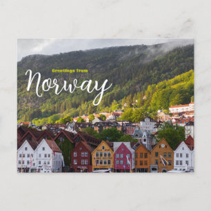 Saludos desde Noruega Postal de viaje del paisaje