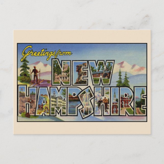 Saludos desde Nueva Hampshire Tarjeta postal grand (Anverso)