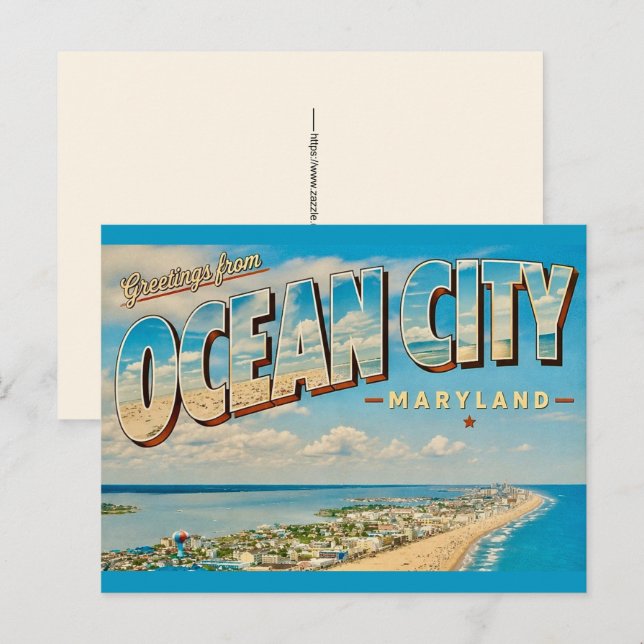Saludos desde Ocean City MD Tarjeta Postal (Anverso / Reverso)