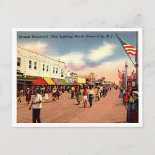 Saludos desde Ocean City NJ Tarjeta Postal 1955 Vi