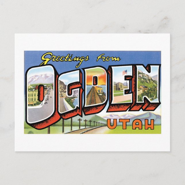 ¡Saludos desde Ogden, Utah! Tarjeta de publicación (Anverso)