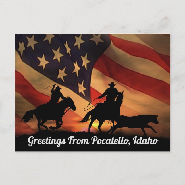 Saludos desde Pocatello, postal de Idaho (Anverso)