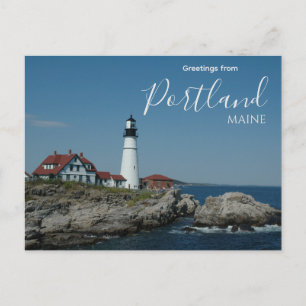 Saludos desde Portland Maine Tarjeta Postal Faro