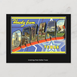 Saludos desde postal antigua de Dallas