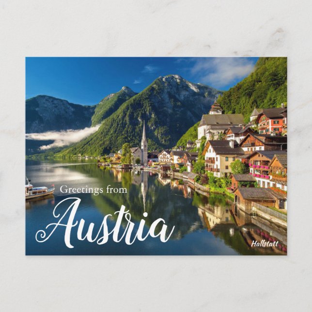 Saludos desde postal de Hallstatt Austria (Anverso)