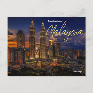 Saludos desde postal de Kuala Lumpur Malasia