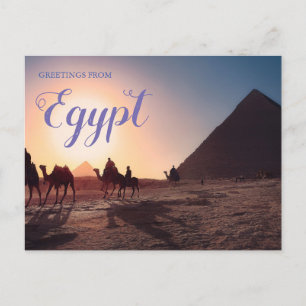 Saludos desde postal de las pirámides de Egipto