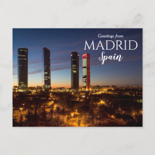 Saludos desde postal de Madrid España