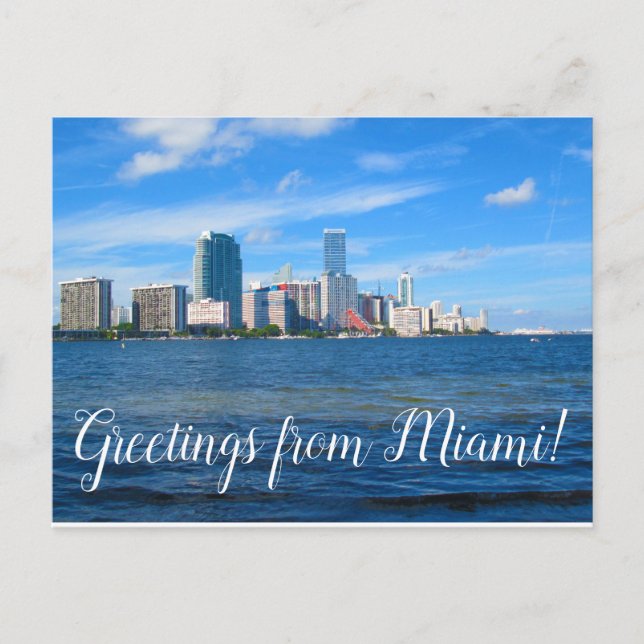 Saludos desde postal de Miami Florida (Anverso)