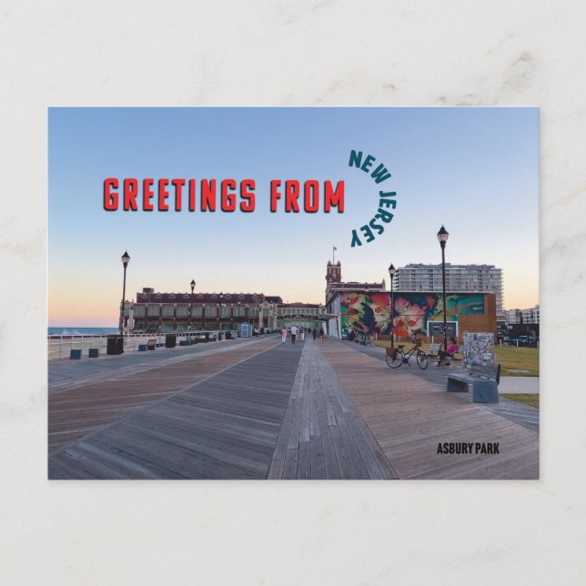 Saludos desde postal de Nueva Jersey (Anverso)