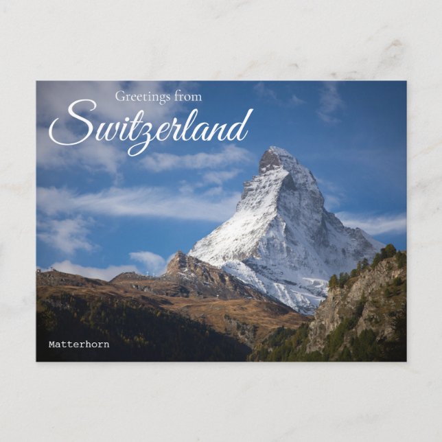 Saludos desde postal de Suiza Matterhorn (Anverso)