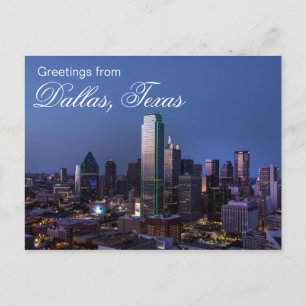 Saludos desde postal de viaje de Dallas Texas
