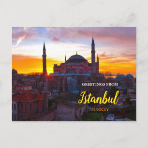 Saludos desde postal de viaje de Estambul Turquía
