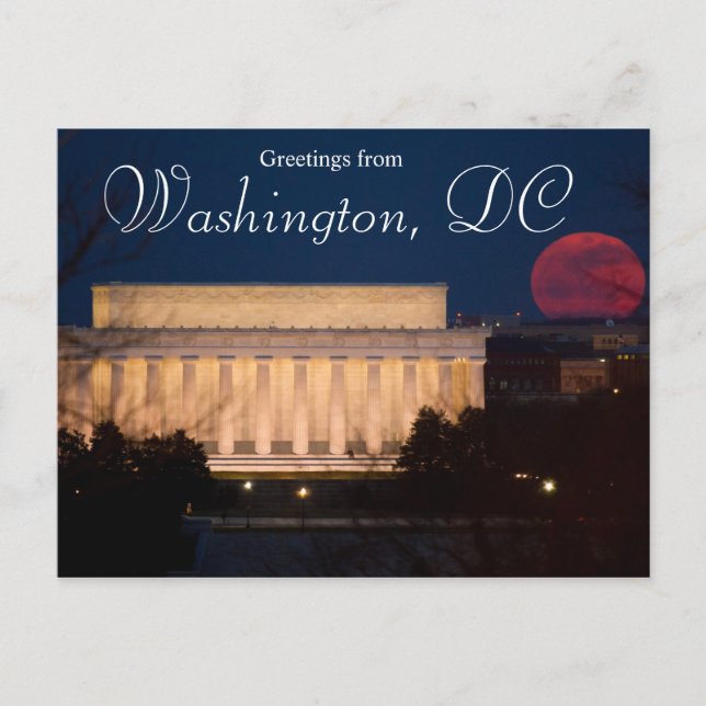 Saludos desde postal de Washington DC (Anverso)