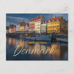 Saludos desde postal escénica de Nyhavn Dinamarca